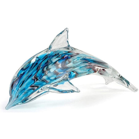 clear dolphin with multi-toned blues inside