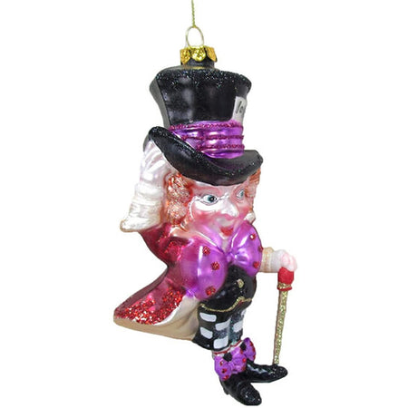 Mad hatter ornament embellished with glitter.