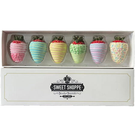 December Diamonds 55-55705 The Sweet Shoppe, 6 Boxed Chocolate Covered Strawberry Ornaments 2.75 Inches