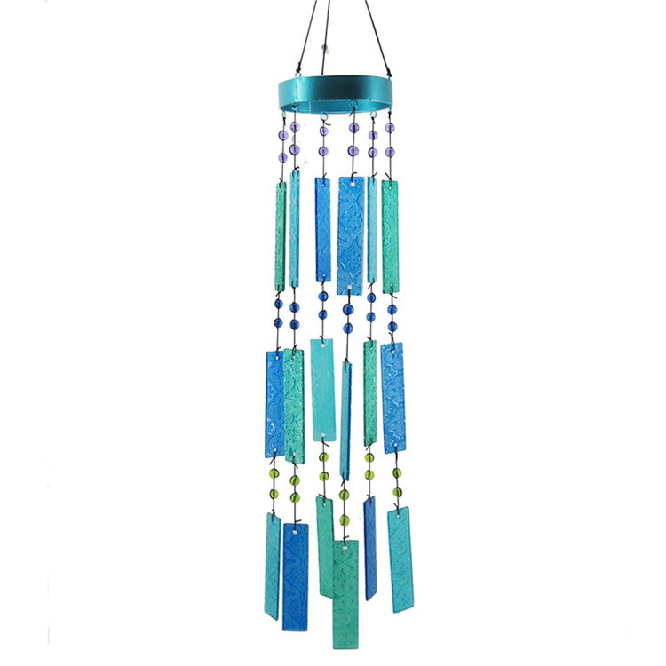 Green & blue glass panels with green beads.