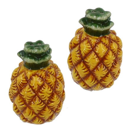 Yellow textured shakers with dark green leaves on top.