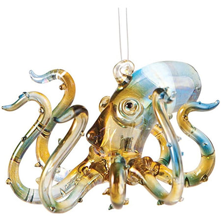 blue & yellow octopus ornament 