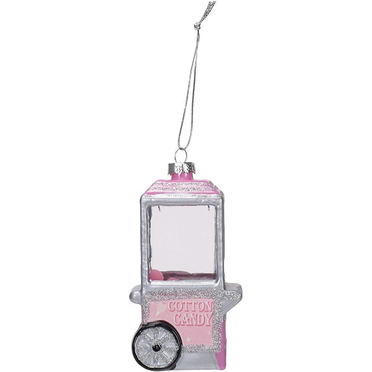 Pink cotton candy machine with silver glitter.