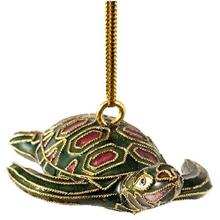 green sea turtle with red/purple accents in the shell