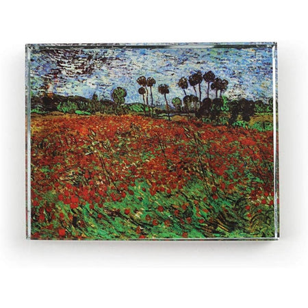 Van Gogh's Poppies on a rectangular flat paperweight.