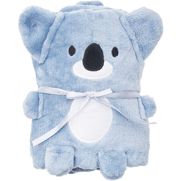 Blue plush koala throw towel.