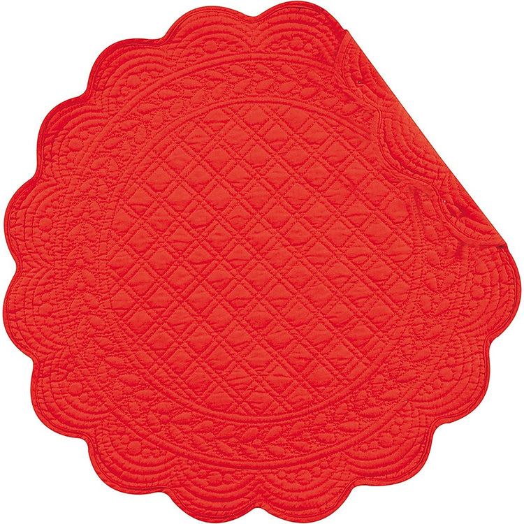 Red Scalloped Round placemat