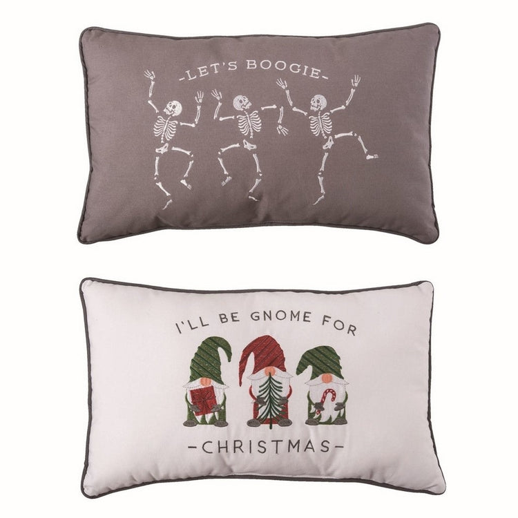 Reversible Christmas/Halloween pillow.
