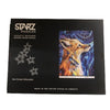Nice black sleeve style box holding the puzzle, with an image for reference, and shows that it has star shaped silhouette pieces.
