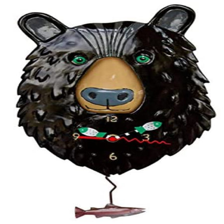 black bear with fish pendulum 