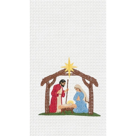 Mary, Joseph & baby Jesus in a manger. 