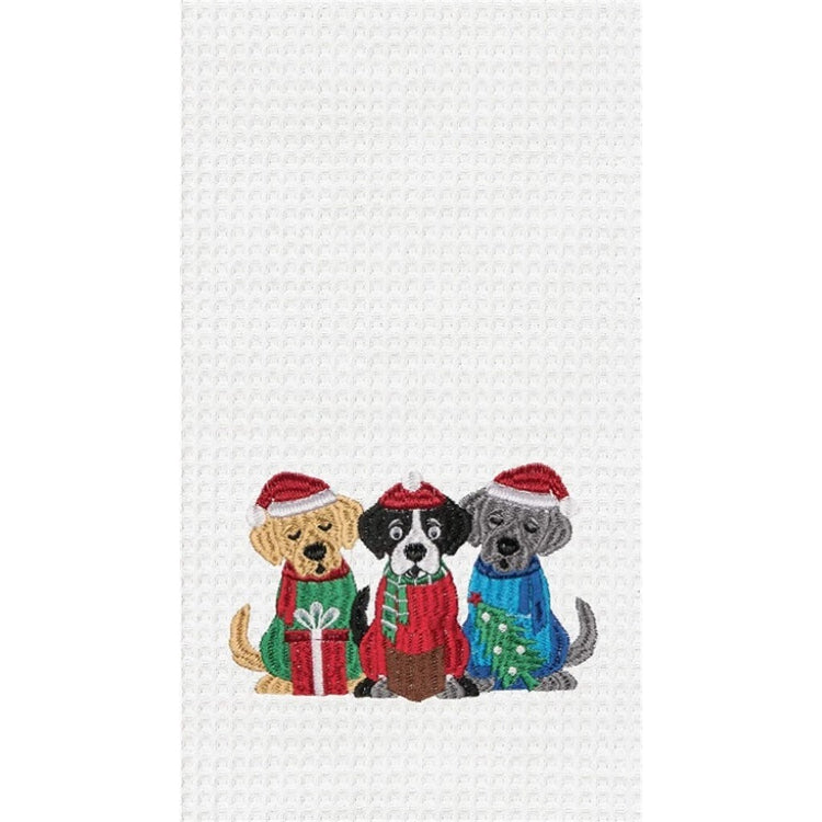 C&F Home Caroling Dogs Waffle Weave Towel 18 x 27 Inches