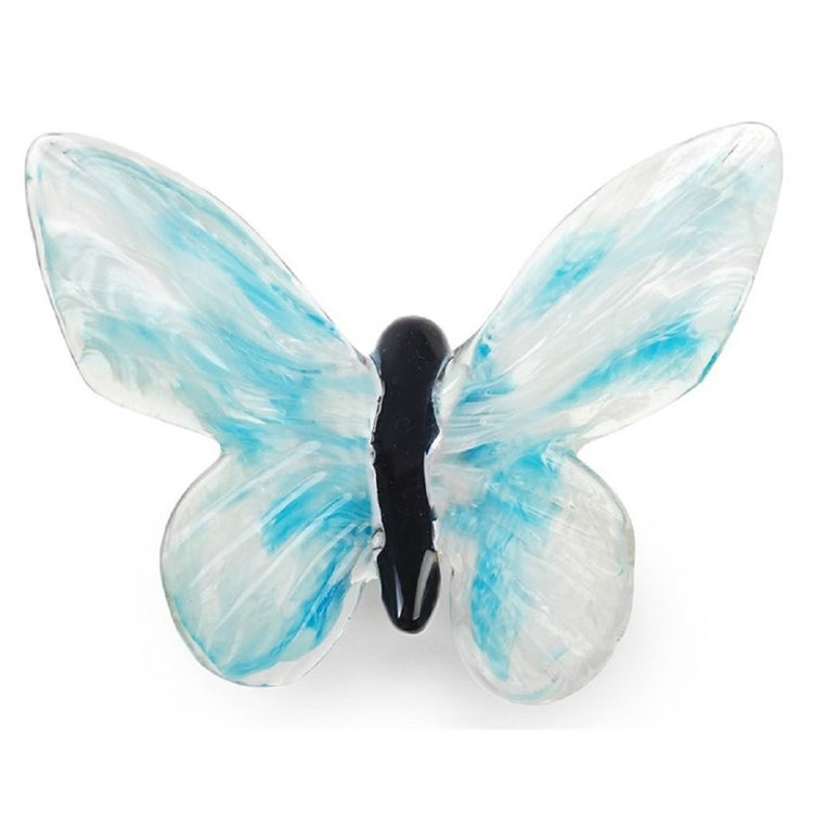 Glass butterfly figuring with teal accent.