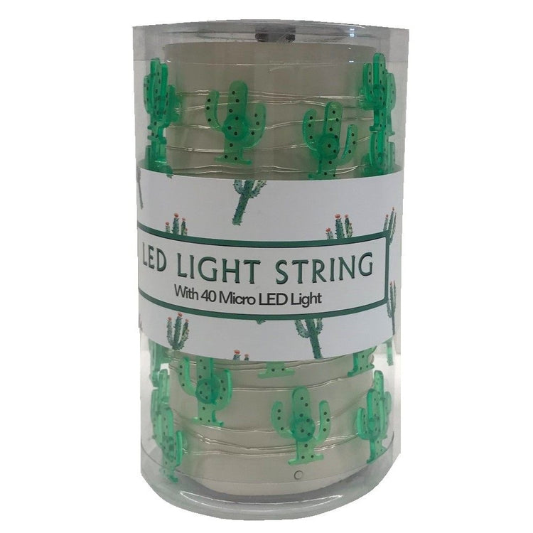 Canister of green cactus shaped micro lights.
