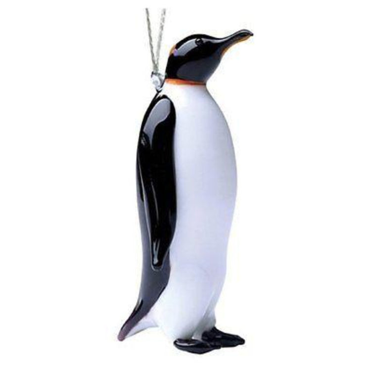 Black and white standing penguin figurine ornament.