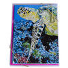 Blue notecard showing a painted sea turtle and pink envelopes.