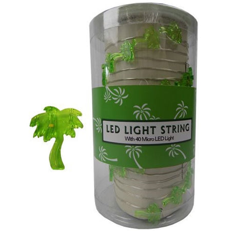 Canister of green palm tree micro lights.