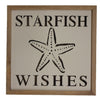 Square shadow box with cut out starfish design and text "STARFISH WISHES".