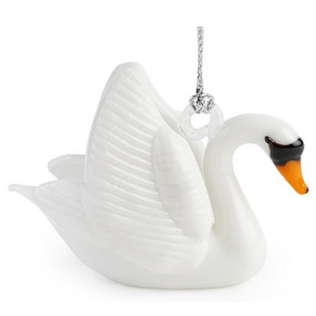 White swan shaped figurine orament.