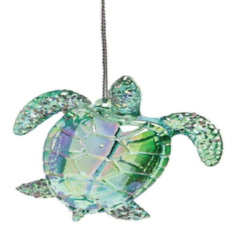 green iridescent turtle ornament 