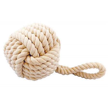 Nautical rustic rope ball, natural like colored rope jute. It is a monkey fist design.